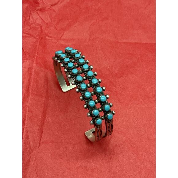 Fred Harvey Bell Trading Sterling Silver 925 Turquoise Cuff Bracelet - Picture 16 of 16
